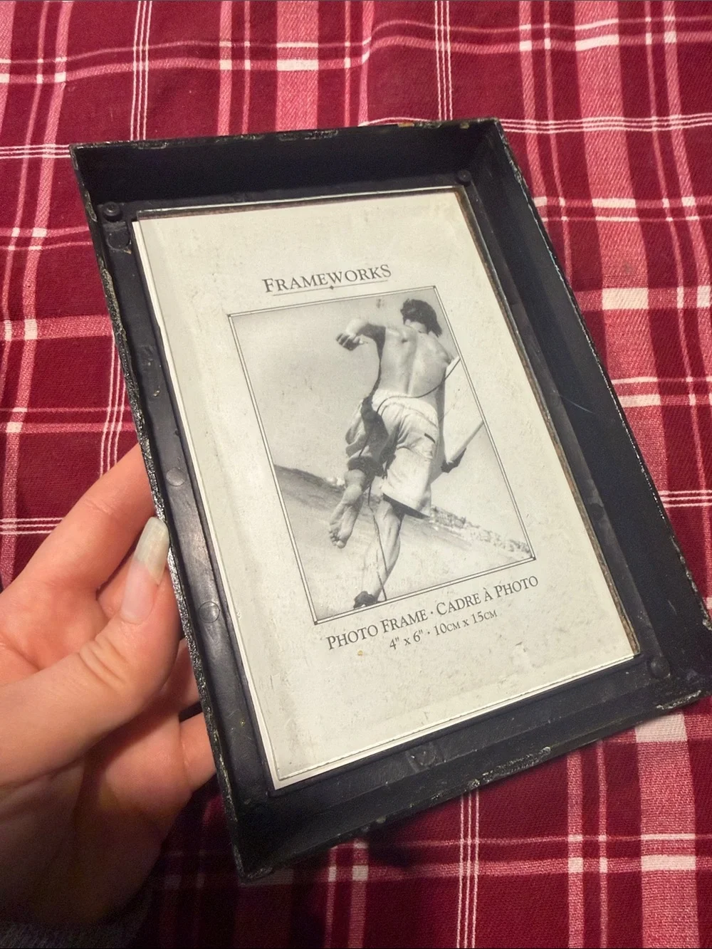 Black 'Frameworks' Photo Frames - 4” x 6” set of 2 frames -one is damaged